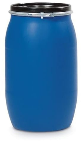 NEGOMIX Fut Bidon 220 litres Bleu à Ouverture Totale couvercle amovible neuf alimentaire