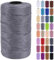 Uiopa Makramee Garn 3mm x 200m Polypropylen Flache Macrame Cord Makramee Band Makramee Schnur Farbig für Häkeln, Stricken, Dekoration, DIY Handwerk (Grau)