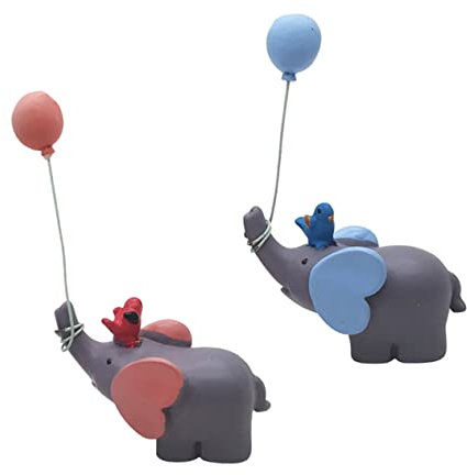 Toyvian 2stücke Elefantenornamente Aus Harz Für Innen Cartoon-Stil Dekoration Für Wohnzimmer Büro Und Haustür