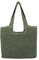 TIAASTAP Stroh Strandtasche für Damen, Summer Stroh Handtasche Schultertasche mit Reißverschluss, Strohtasche Geflochten Korbtasche Basttasche für Strand Reise Einkauf, Dunkelgrün