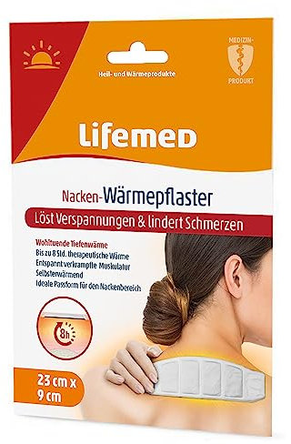 Lifemed Schulterwärmer I Nackenwärmer- 8 Stunden Wärme Zur Linderung Von Nackenschmerzen, Verspannungen & Rückenschmerzen - Schmerzpflaster für Schulter & Nacken - Wärmekissen Für Unterwegs