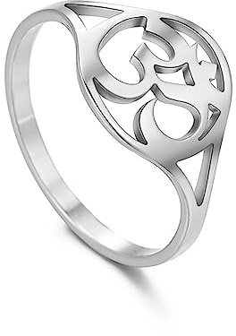 UNIFT Aum Om Ohm Ring für Frauen Männer Edelstahl Sanskrit Symbol Om Ring Spirituelle indische Schmuck Meditation Geschenk, 58 (18.5), Edelstahl, Kein Edelstein