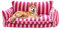 Sport Tent Haustiersofa Hund Waschbar Hundesofa Hundebett Flauschiger Schlafplatz Hundekissen Hundecouch L-80x50x33cm, Rosa-Streifen