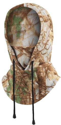 TAGVO Jagd Balaclava Gesichtsmaske, Winddichte Camouflage Leichtgewicht Jagd Taktik Training Sturmhaube mit Verstellbarem Kordelzug, Motorrad Balaclava für draußen - Elastische Universalgröße