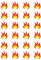 24 x Fire Flames Edible Wafer or Icing Cupcake Toppers Fun Xmas Party Cake Decorations (Edible Wafer Card)