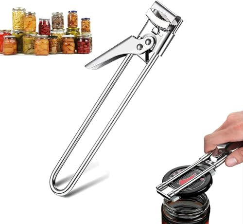 JIEYUCHU Deckelöffner, Edelstahl Schraubdeckelöffner, Verstellbare Glasöffner, Multifunktions Dosenöffner für alle Arten von Glasdosen, Super Arbeitssparend