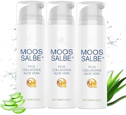 3PC Moossalbe Plus – Mooscreme gegen Falten – Moos Salbe Gegen Falten Gesicht, Aktiv Moossalbe Gegen Hautunreinheiten und Hautglanz, Moossalbe Gesicht Falten Antifaltencreme Soforteffekt Moos Salbe