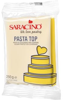 SARACINO We love pastry Pasta di Zucchero Top Gialla per Copertura da 250 g Made in Italy