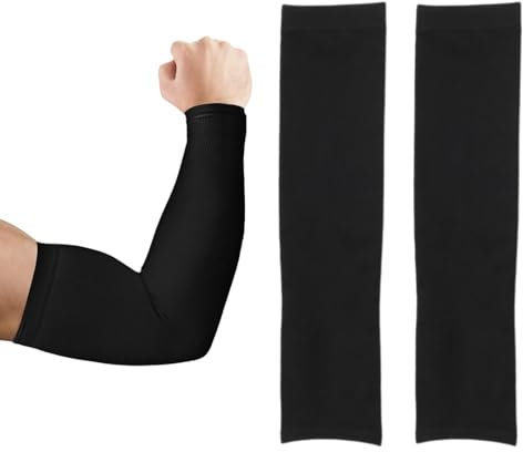 NTRUXZP 1 pare Top Fit Mangas para Brazos Antideslizantes de Proteccion UV - Manguitos Running para Hombre Mujer - Manguitos Compresión para Running Voleibol Ciclismo Baloncesto