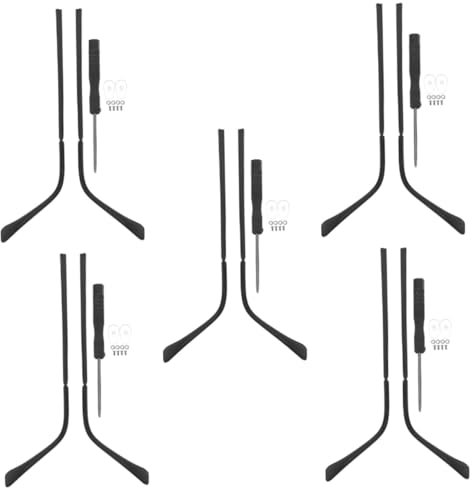 Healvian 5pairs Metal Eyeglasses Arm Legs Replacement Temple Arms for Reading Glasses Sunglasses Myopia Glasses