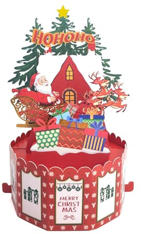 scicent Weihnachtskarte 3D Weihnachtskarten Ho Ho Ho Weihnachtskarte mit Umschläge Weihnachtsmann Weihnachten Karten Blanko Weihnachts Karten Merry Christmas - 20213