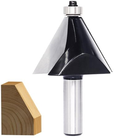 SICWOOD Fasenfräser Bit 1/2 Schaft, 30° Grad Hartmetall 2-schneidig Fasenschnitt Kantenformung Schrägfräser Fasenbohrer Gehrungswinkel Fräser für Gehrungsgelenke