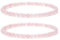 Landorilo 2 Stück Naturstein Runde Perlen Stretch Armband (4mm) für Damen Herren, Yoga Heilstein Armbänder, Freundschaftsarmband, Paar-Armband, Ersatzperlen Inklusive(2R Rosenquarz)