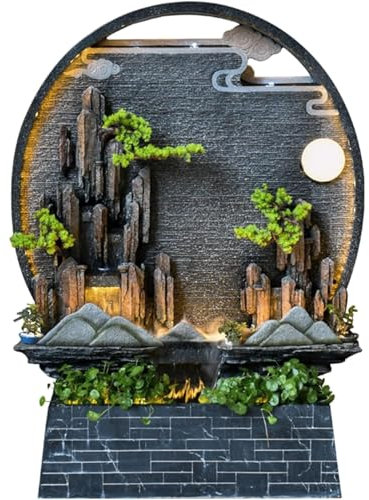 HSHTTKL Fontana da Esterno Creativo Grande Paesaggio roccioso Parete divisoria d'Acqua Cascata d'Acqua Fontana da Giardino