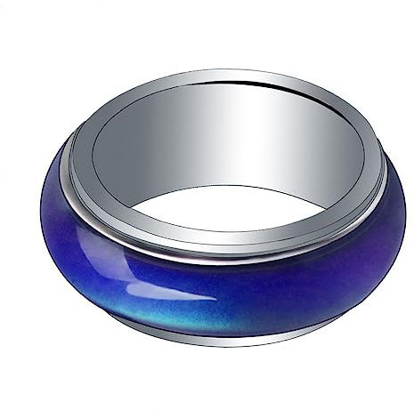 WESIEVYA Farbwechselring Mit Stimmungsanzeige Für Frauen Und Männer Stimmungsring Für Junge Mädchen Erwachsene Farbänderungsring Als Schmuck Geschenk