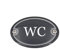 Sosenco Emaille Türschild WC oval 7x10 cm Schild Emailschild Vintage Metallschild - Blechschild - Toilette Schild - Deko Retro Wandschild (Dunkelgrau)