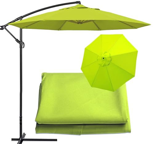 Auvent de rechange pour parasol de jardin de 2,7 m et 3 m, en tissu résistant aux intempéries pour parasols cantilever et balcon standard, vert citron
