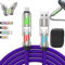 CXNZRLVY 4 in 1 Charging Cable, 4 in 1 Charging Cable with Case, Retractable Multi-Charger Cable with Breathing Light