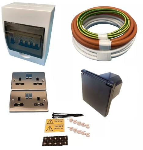 TEW 240V Double Pole Mains Electric Hook Up Installation Kit Campervan Motorhome Conversion Kit 85