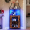 dainslef Eck-Weinbarregal Schrank mit LED-Lichtern, Barschrank mit Glashalter, kleines Sideboard und Buffetschrank mit Netztür (Retro Braun)