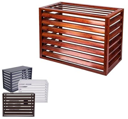 Ywanwj air source heat pump cover 1.5P outdoor condenser protective cover aluminum air conditioning cover Hide Air Con Noise Reduction Multifunctional plant rack will make you durable outdoors