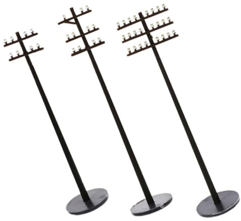 UPKOCH 3stücke Miniatur-telegrafenmast-Modell DIY-Modellbau Gartenzubehör Sandkastendekor Mikrolandschaft-Element Modellbahn-zubehör Realistische Details Langlebiges Design Kreativer Land