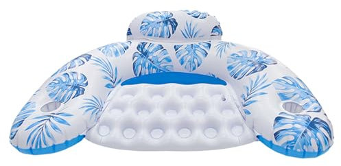 Wezalget Schwimminseln Für Erwachsene - Aufblasbare Schwimmmatratze,U-förmige Liege Mit Getränkehalter Für Entspannung, Sonnenbaden & Wasserspaß An See, Pool, Fluss, & Im Urlaub