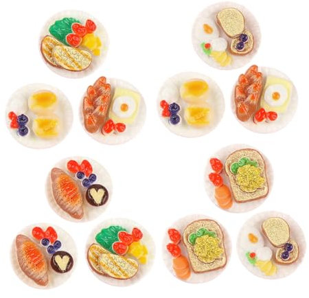 YARNOW 12 Stück Simuliertes Lebensmittelspielzeug Mini -Lebensmittelspielzeug Puppenhauszubehör und Möbel Essen vorgeben Mini-Sachen Mini-Essen Flatback-Anhänger Anhänger zum Basteln Harz