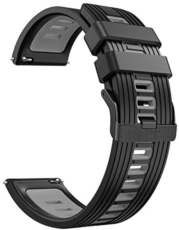 Correa de silicona para Pro 3/3 GPS LTE Smart Watch Band 22 mm, cómoda, longitud ajustable, diseño moderno, negro, 22 mm, 1 unidad, unisex, Ticwatch Pro 3