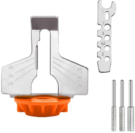Chainsaw Sharpening Attachment Kit Chain Saw Blade Teeth Sharpener Guide Drill Adapter Rotary Tool Accessory Set for Lawn Mower - Orange