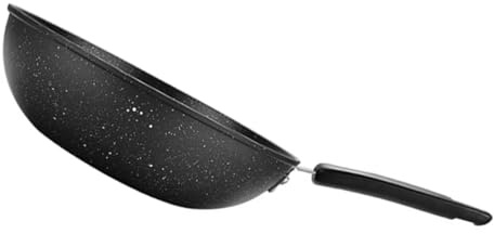 Ciieeo Maifan Stone - Sartén pequeña para wok, gruesa, antiadherente, para uso doméstico y restaurante, fácil de limpiar, sartén tradicional de fondo plano para freír verduras, carne y huevos