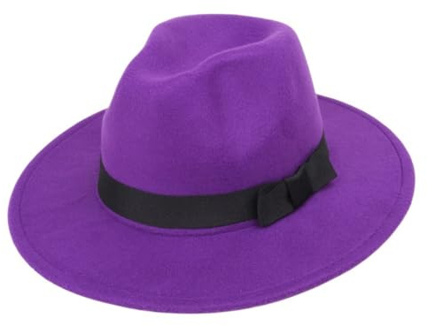 Filzhut für Herren und Damen Kopfumfang 56-59cm,Fedora-Hut Mützen Leichter Filz-Hut Outdoor Winterhut,Hut mit breiter Krempe,Vintage Herrenkappe Jazzhut für Herbst Winter,Gelb