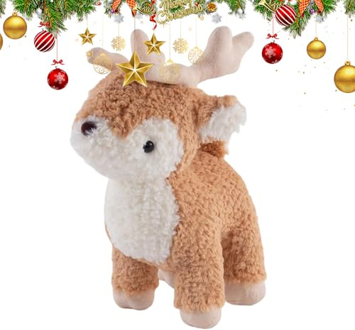 Générique Jouet Peluche Forêt - Animal en Peluche Enfant 25cm | Renne PelucheDoux Laine PP Coton Sommeil Modèle Cadeau Chambre Canapé Voiture Décoration Garçon Fille Collection