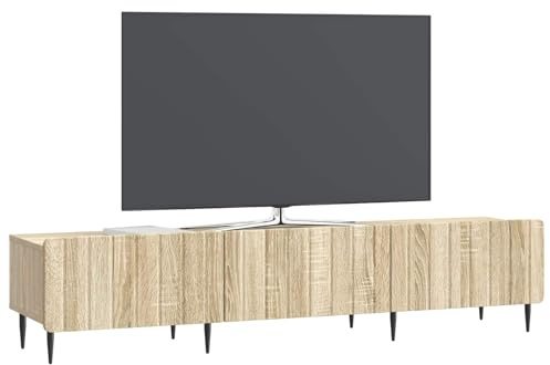 vidaXL TV-Schränk Sonoma-Eiche 147 x 34,5 x 32 cm Holzwerkstoff, Wohnzimmer Sideboard, rechteckig, viel Stauraum, moderner TV-Schrank, praktischer Unterhaltungsbereich, MDF