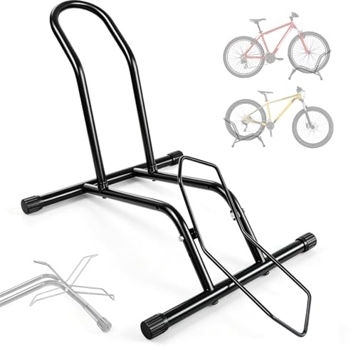 Bike Floor Stand Freestanding Storage Rack, Adjustable for 16-29 Bikes