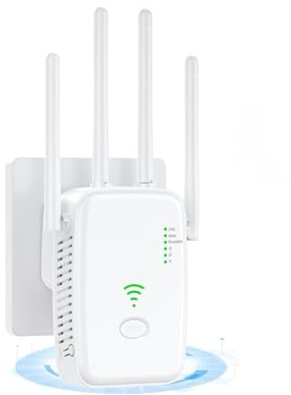 Répéteur WiFi Puissant 300Mbps,Amplificateur de Signal WiFi avec 4 Antennes, Mode AP/Repeater/Routeur,Port Ethernet,pour la Maison et Le Bureau, Installation Facile