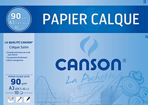 CANSON 200017153 Transparentpapier, satiniert, DIN A3, 90/95 g/qm