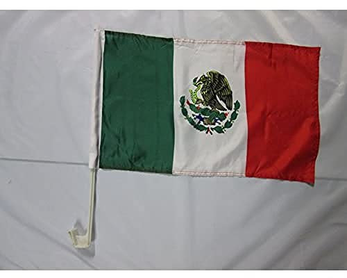 AZ FLAG - Autofahne Mexiko - 45x30 cm - Mexikanische Autoflagge 30 x 45 Cm - Auto Flaggen