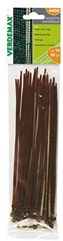Verdemax 4408 - Bridas autobloqueables (50 Unidades, 19 cm), Color marrón