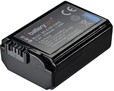 Batterytec Remplaçable caméra Batterie pour Sony NP-FW50 Alpha 7 a7R II a3000 a6000 NEX-3N NEX-5N NEX-6 NEX-C3 NEX-F3 SLT-A33 SLT-A55V DSC-RX10.