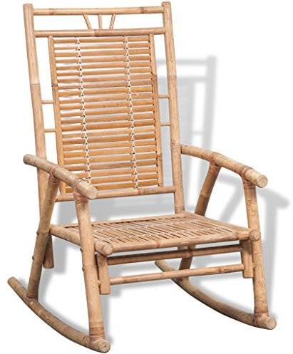 Festnight Schaukelstuhl Bambus Gartenstuhl Gartensessel Bambusstuhl 81 x 86 x 105 cm für Terrasse oder Garten