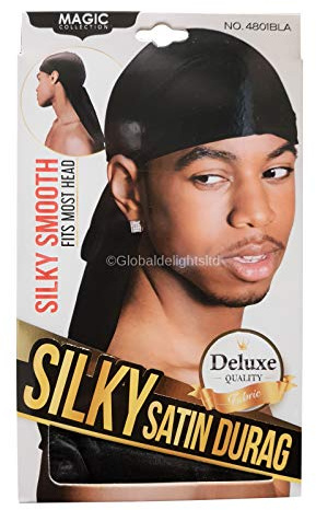 Magic Collection Tie-Down Silky Satin Durag - Black