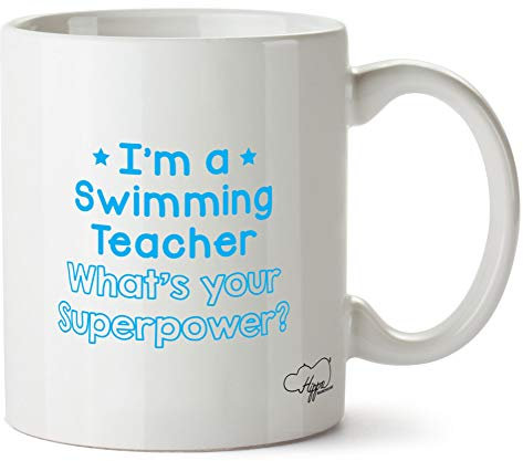 Hippowarehouse I'm a Swimming Teacher What's Your Superpower? Printed Mug Cup Ceramic 10oz