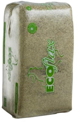 Ecoflax Lettiera di Paglia di Lino per Cavalli, Polli e Conigli | Fondo per Box Cavalli - Sacco da 120 Litri / 20 Kg