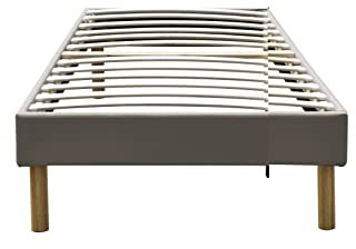 King of Dreams Gregory - Solide et Confortable Sommier Tapissier Marron + Pieds en 20 cm pour Matelas en 80x200-13 Lattes - Montage Rapide et Facile - revetement PVC Facile d'entretien