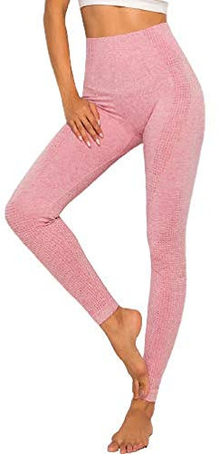Ducomi Ada Legging Femme, Legging Taille Haute - Vêtements de Sport et de Sport à Domicile - Pantalon de Compression Extensible Pour Fille pour le Yoga, le Pilates et la Gymnastique (Rose, L)