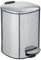 WENKO Kosmetik-Treteimer Alassio, Abfalleimer 5 Liter, hochwertiger Badezimmer-Mülleimer mit Easy-Close Absenkautomatik, aus rostfreiem satiniertem Edelstahl, 20,5 x 27 x 24,5 cm, Silber glänzend