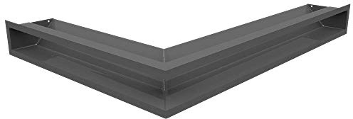 KRATKI Lüftungsgitter Luft 547 x 766 x 90 mm Graphit Eck rechts Kamingitter | 45° Luftauslass, für Kaminbelüftung. Für moderne Innenräume, für Warmluftverteilung