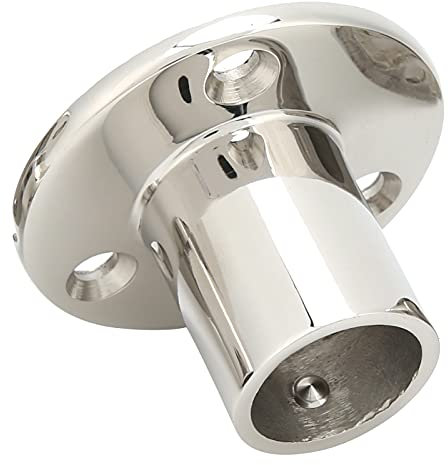 Alomejor 90 Degree Round Base 316 Stainless Steel Round Tube Stanchion Base Hand Rail Fitting Boat Handrail Fittings(25MM)