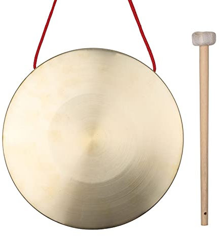 Btuty Gong cymbales 15 cm/5.9 pouces Instrument Percussion Laiton en cuivre Cymbales Alto Gong à la main avec rond Play Marteau